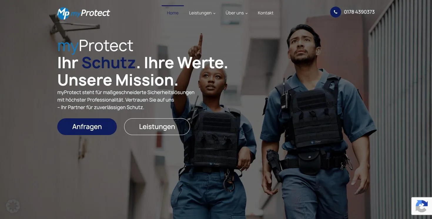 Website von myProtect